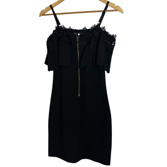 By & By Black Women's 7‎ Bodycon Dress Party Off Shoulder Ruffle Lace Black - Picture 4 of 6